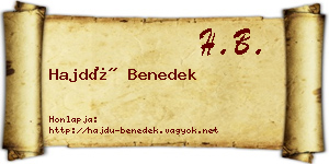 Hajdú Benedek névjegykártya