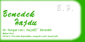 benedek hajdu business card
